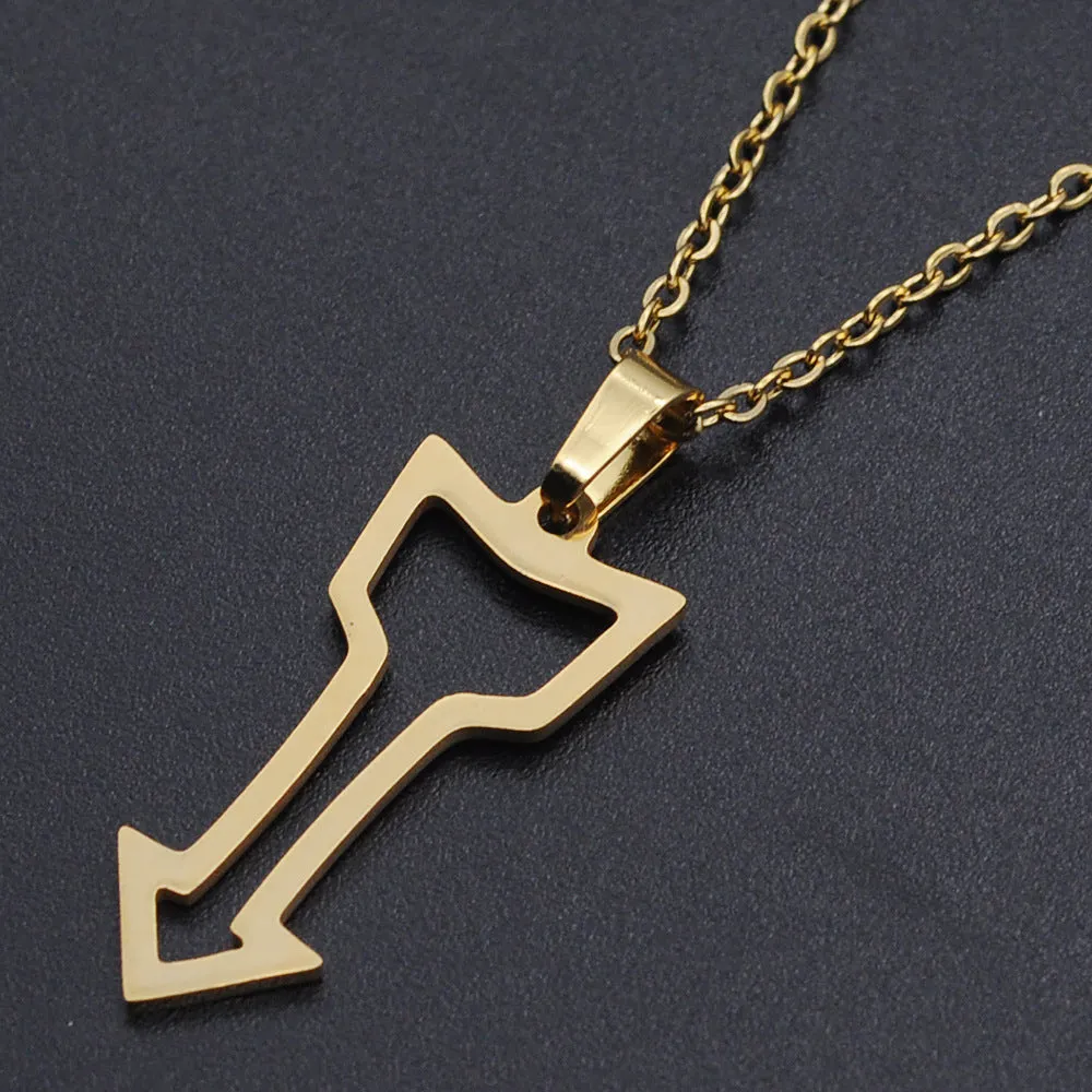10 Pcs Lot Arrow Necklace Pendant Geometry Signs Symbols Fashion Simple Jewelry