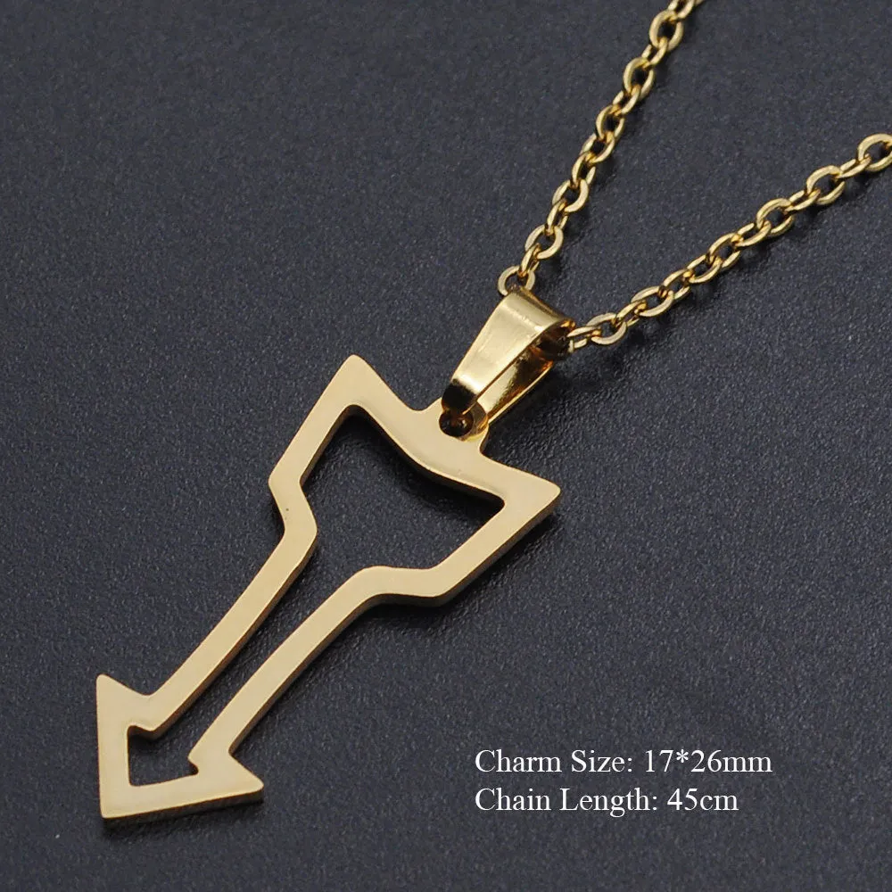 10 Pcs Lot Arrow Necklace Pendant Geometry Signs Symbols Fashion Simple Jewelry