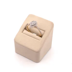 10K Pearl Diamond Engagement Ring