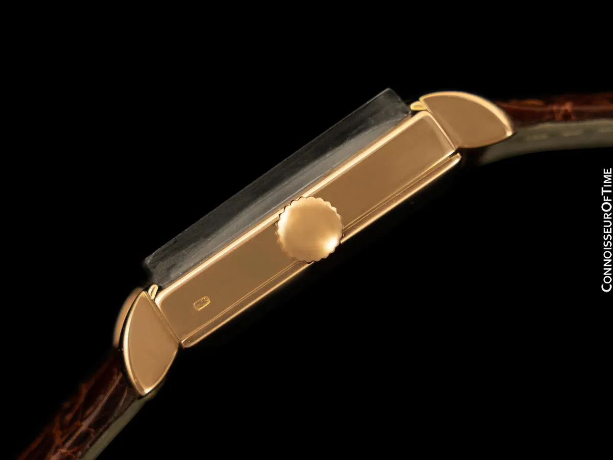 1960 Patek Philippe Vintage Mens Handwound Square Dress Watch, Ref. 2475 - 18K Rose Gold