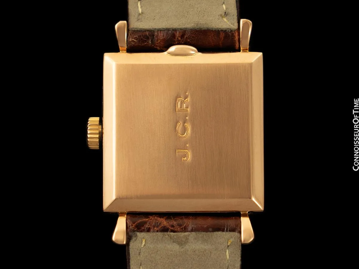 1960 Patek Philippe Vintage Mens Handwound Square Dress Watch, Ref. 2475 - 18K Rose Gold