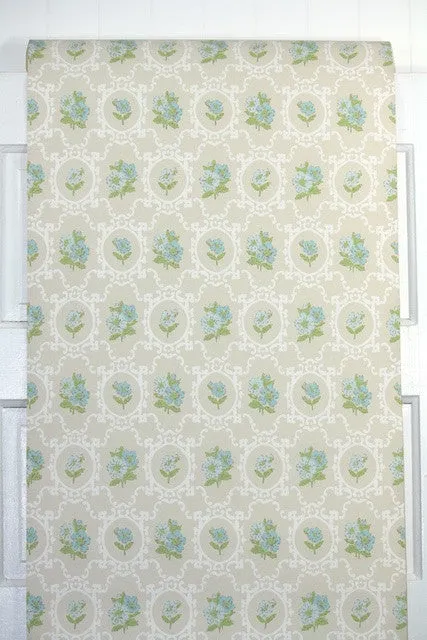 1960s Floral Vintage Wallpaper