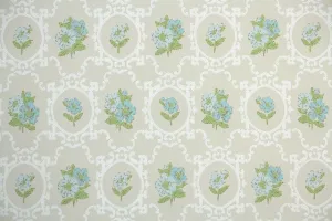 1960s Floral Vintage Wallpaper
