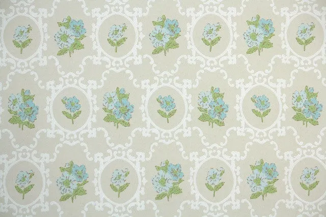 1960s Floral Vintage Wallpaper