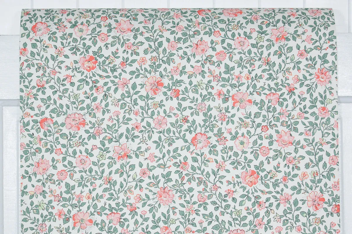 1970s Floral Vintage Wallpaper