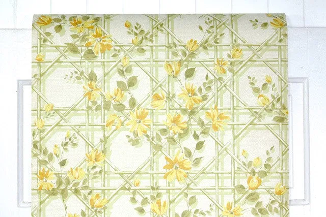 1970s Floral Vintage Wallpaper