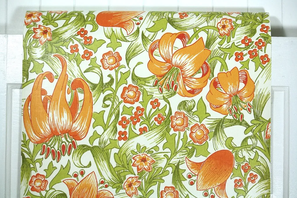 1970s Floral Vintage Wallpaper