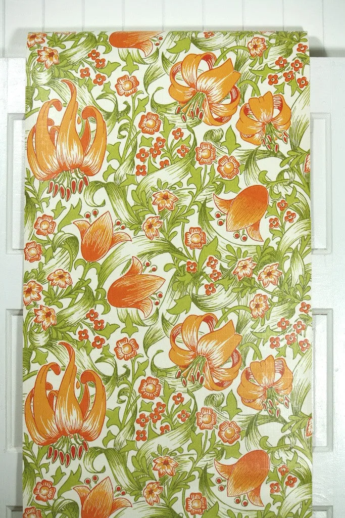 1970s Floral Vintage Wallpaper