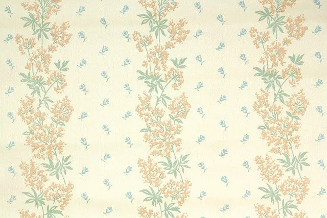 1980s Floral Vintage Wallpaper