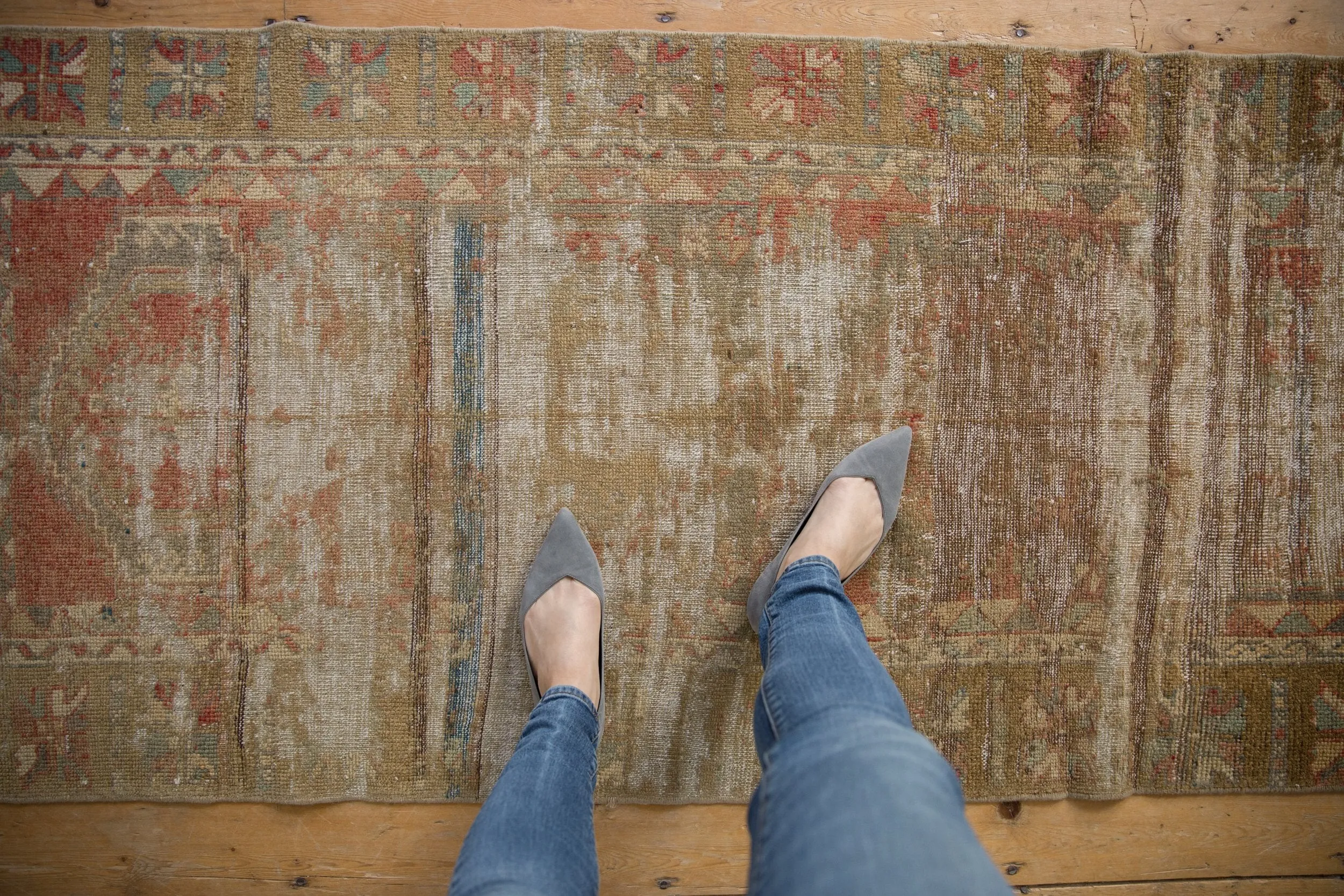 3x10 Vintage Distressed Fragment Oushak Rug Runner