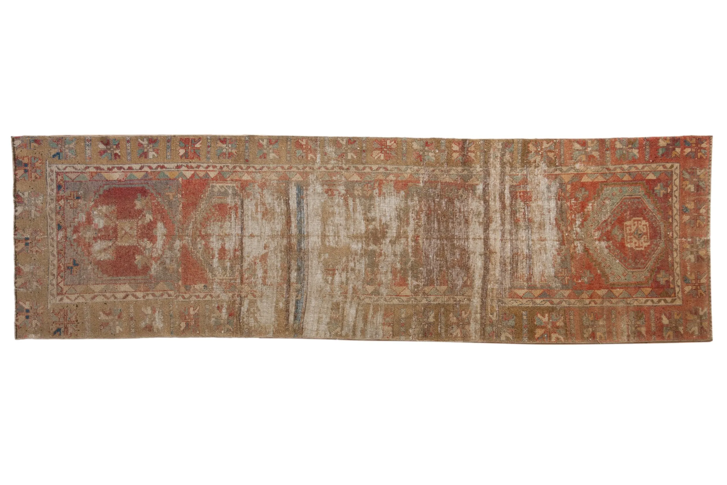 3x10 Vintage Distressed Fragment Oushak Rug Runner