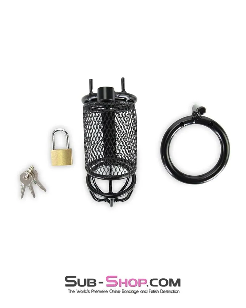 4725M      Caged Animal Black Steel Tease and Denial Chastity Device