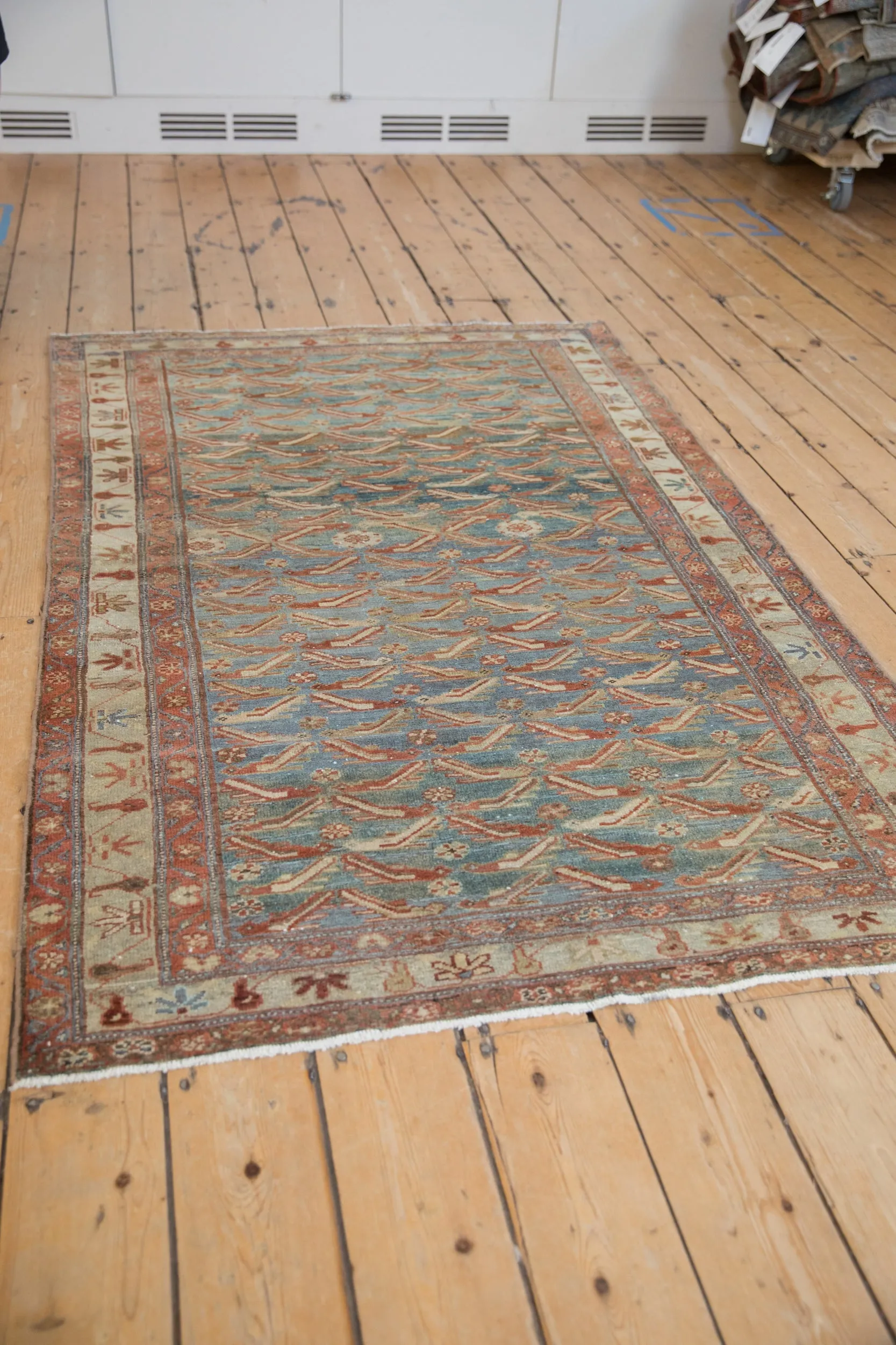 4x6.5 Vintage Distressed Malayer Rug