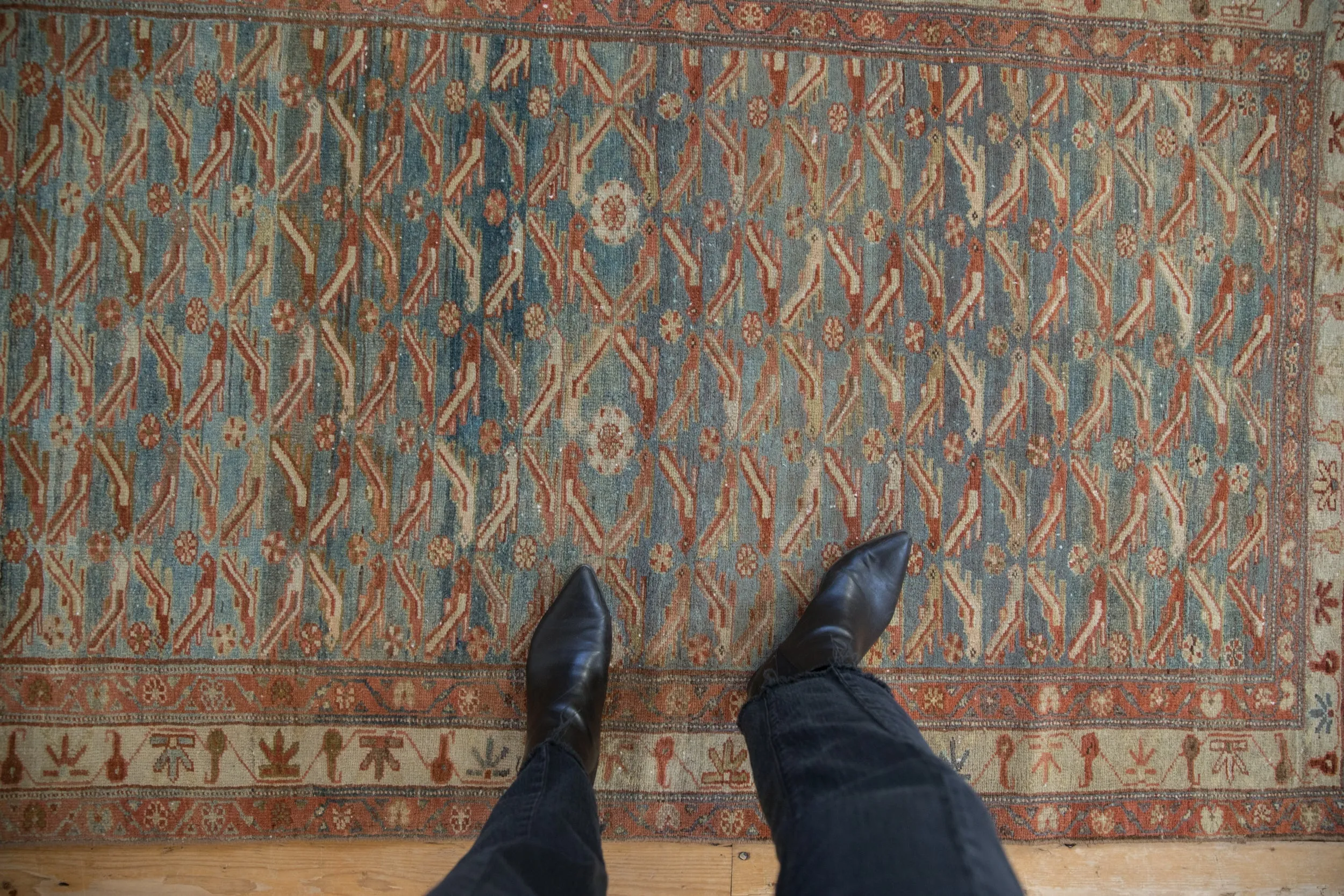 4x6.5 Vintage Distressed Malayer Rug