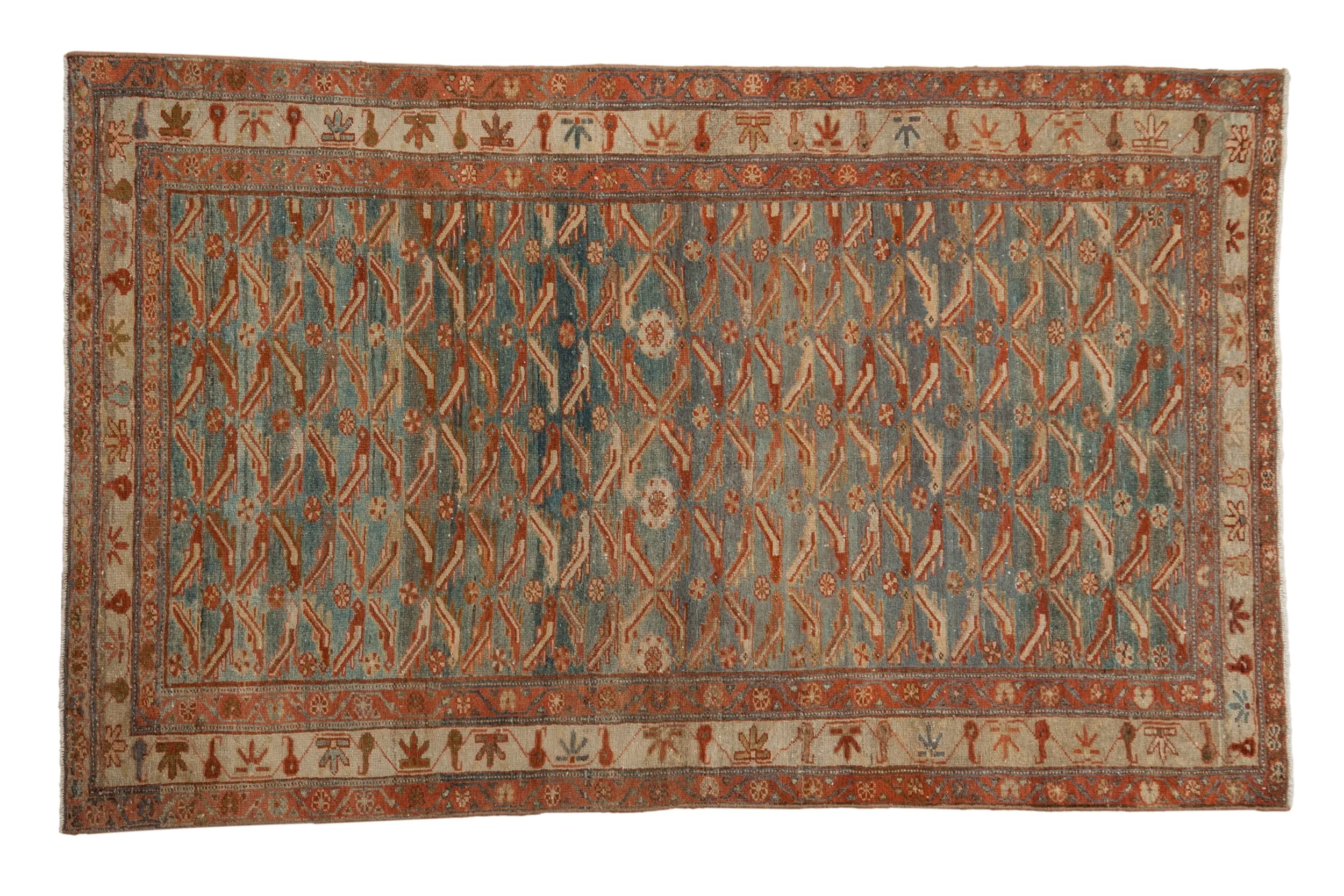 4x6.5 Vintage Distressed Malayer Rug