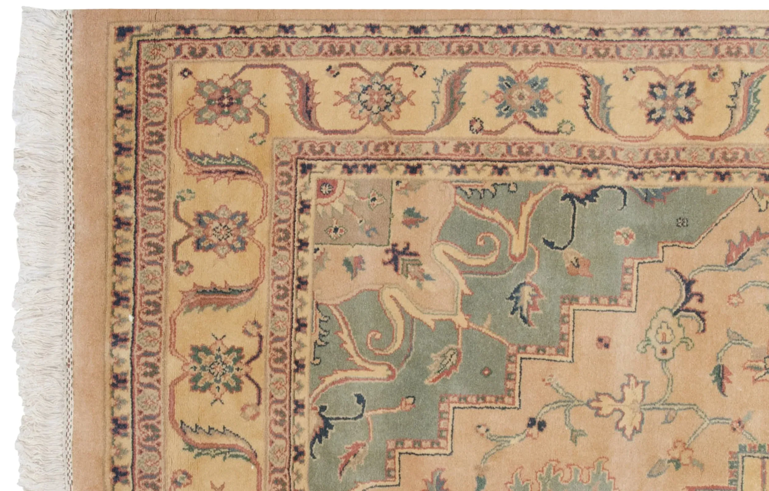 6x9 Vintage Tea Washed Indian Heriz Design Carpet