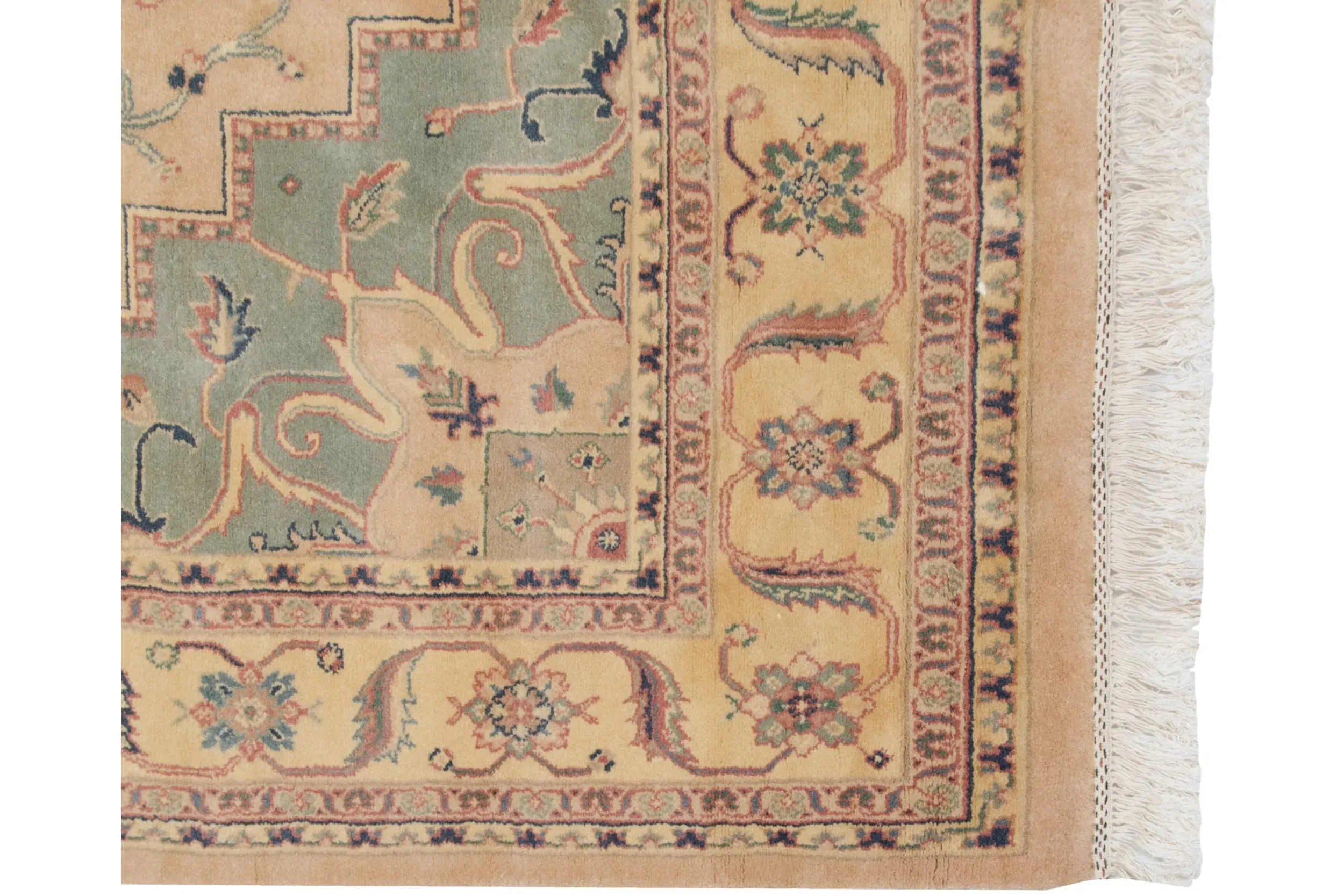 6x9 Vintage Tea Washed Indian Heriz Design Carpet