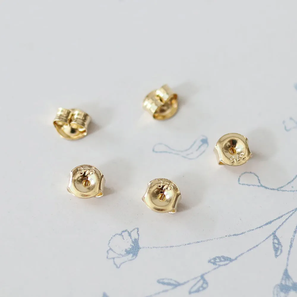 9K Solid Gold Ear Stud Earrings Bow Simple Beautiful Charm Jewelry