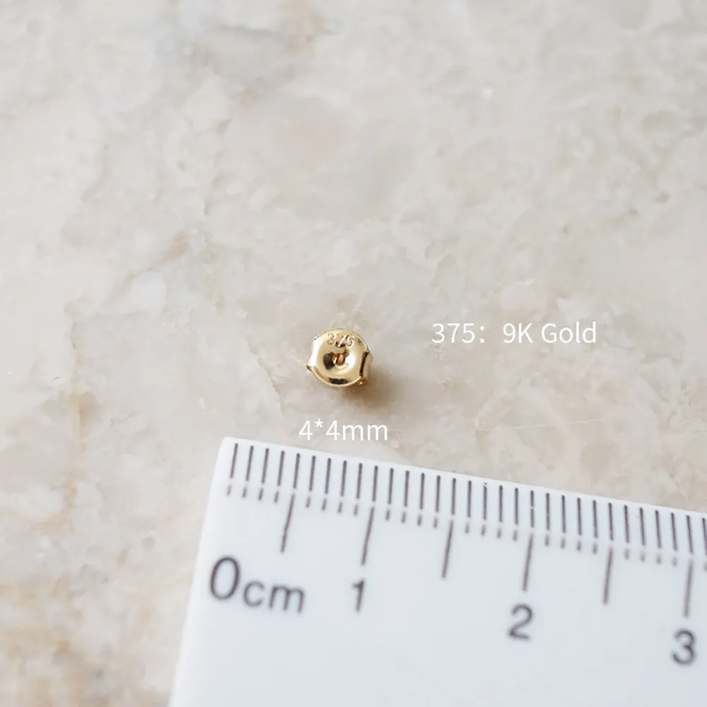 9K Solid Gold Ear Stud Earrings Bow Simple Beautiful Charm Jewelry