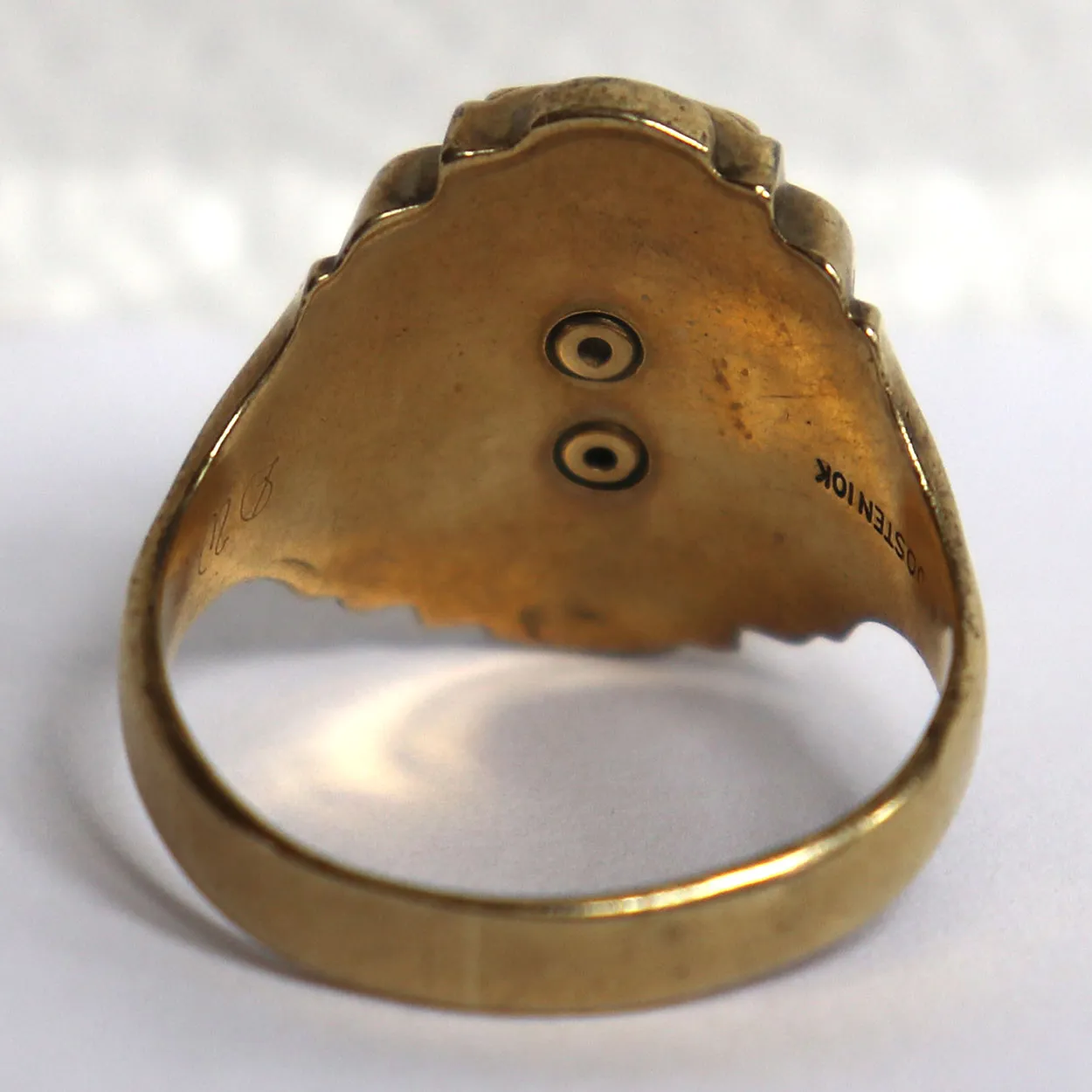 American Jostens 10 Karat Yellow and Rose Gold 1950 Men's School Ring