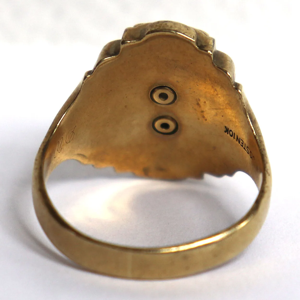 American Jostens 10 Karat Yellow and Rose Gold 1950 Men's School Ring