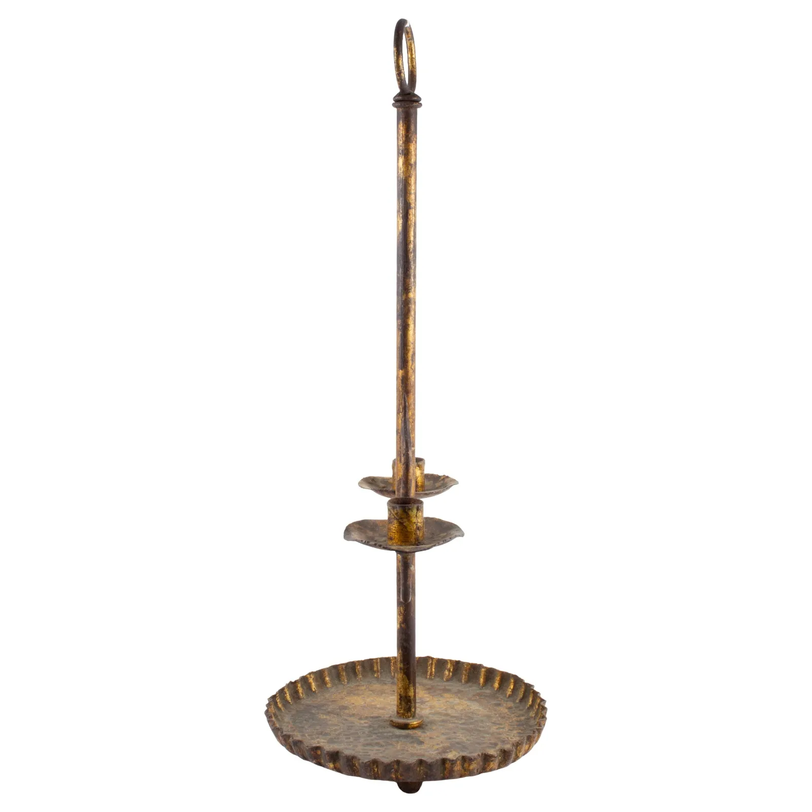 Antique Spanish Gilt Metal Standing Candelabra
