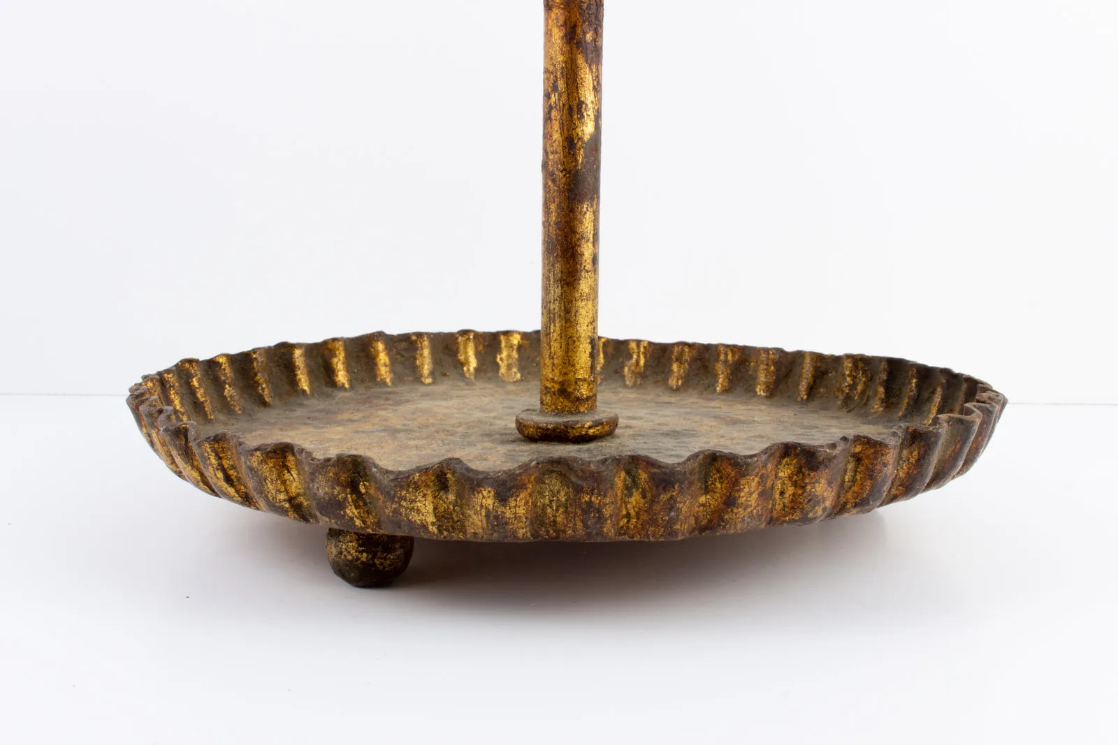Antique Spanish Gilt Metal Standing Candelabra
