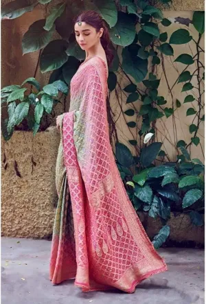 Banarasi Handloom Pure Khaddi Chiffon Georgette Silk Saree