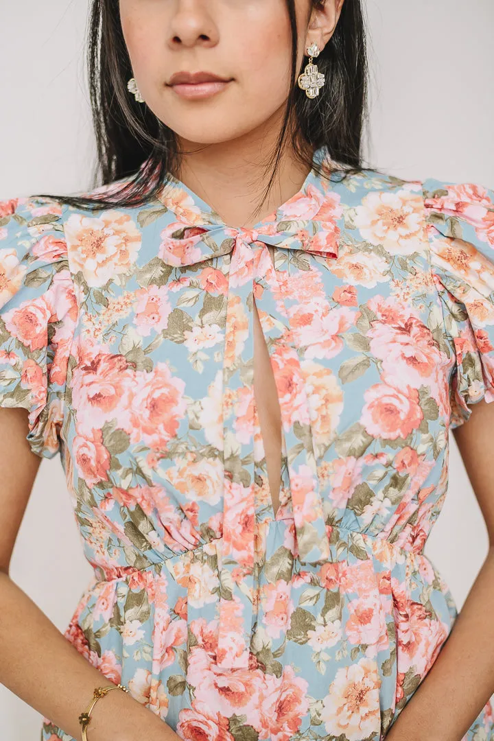 Blossom Tiers Bow Mini Dress