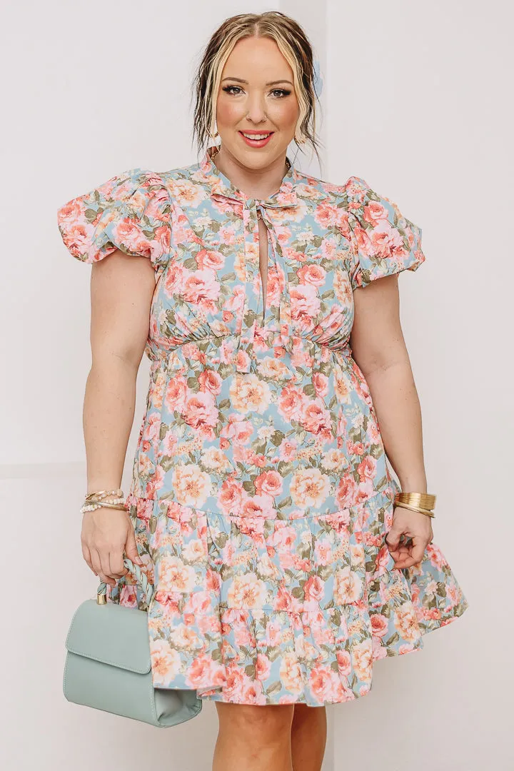Blossom Tiers Bow Mini Dress