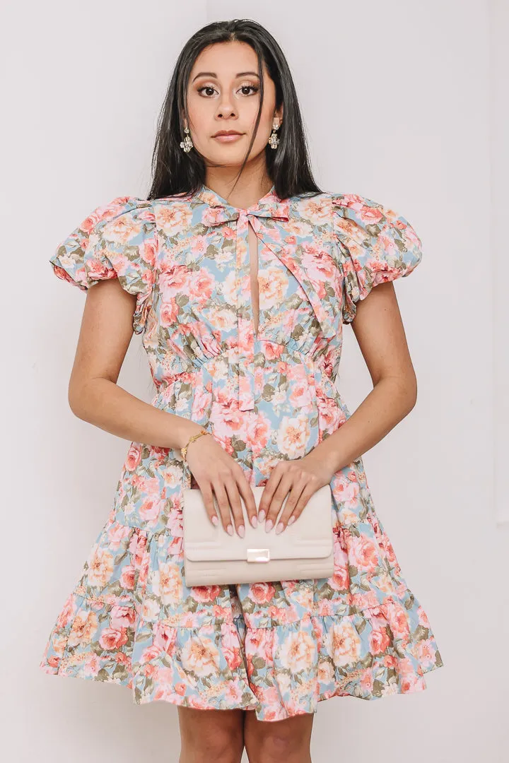 Blossom Tiers Bow Mini Dress