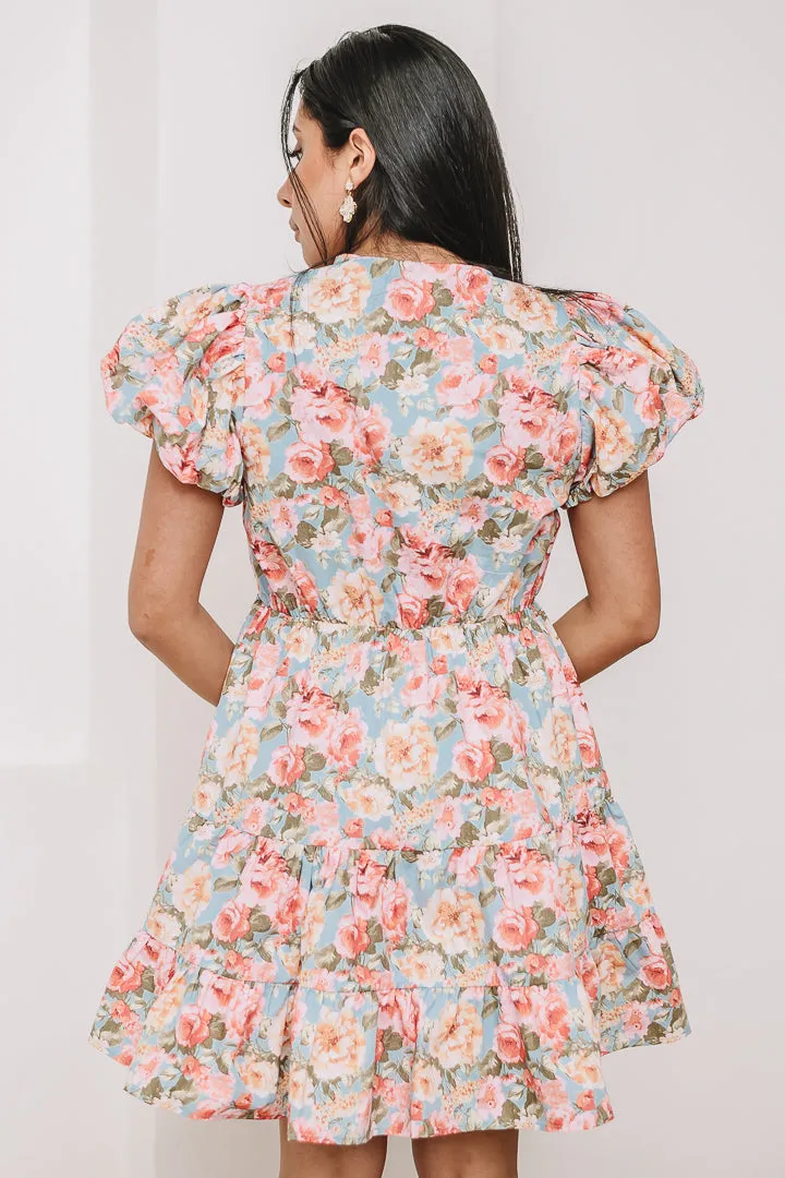 Blossom Tiers Bow Mini Dress