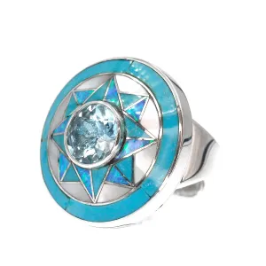 Blue Topaz Kaleidoscope Ring