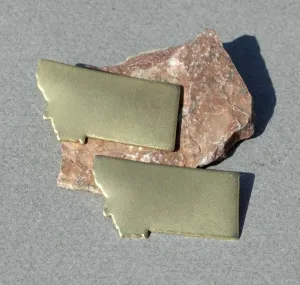 Brass State of Montana Blanks Metalworking Enameling Stamping Texturing Soldering Charms, Jewelry Supplies - 4 Pieces