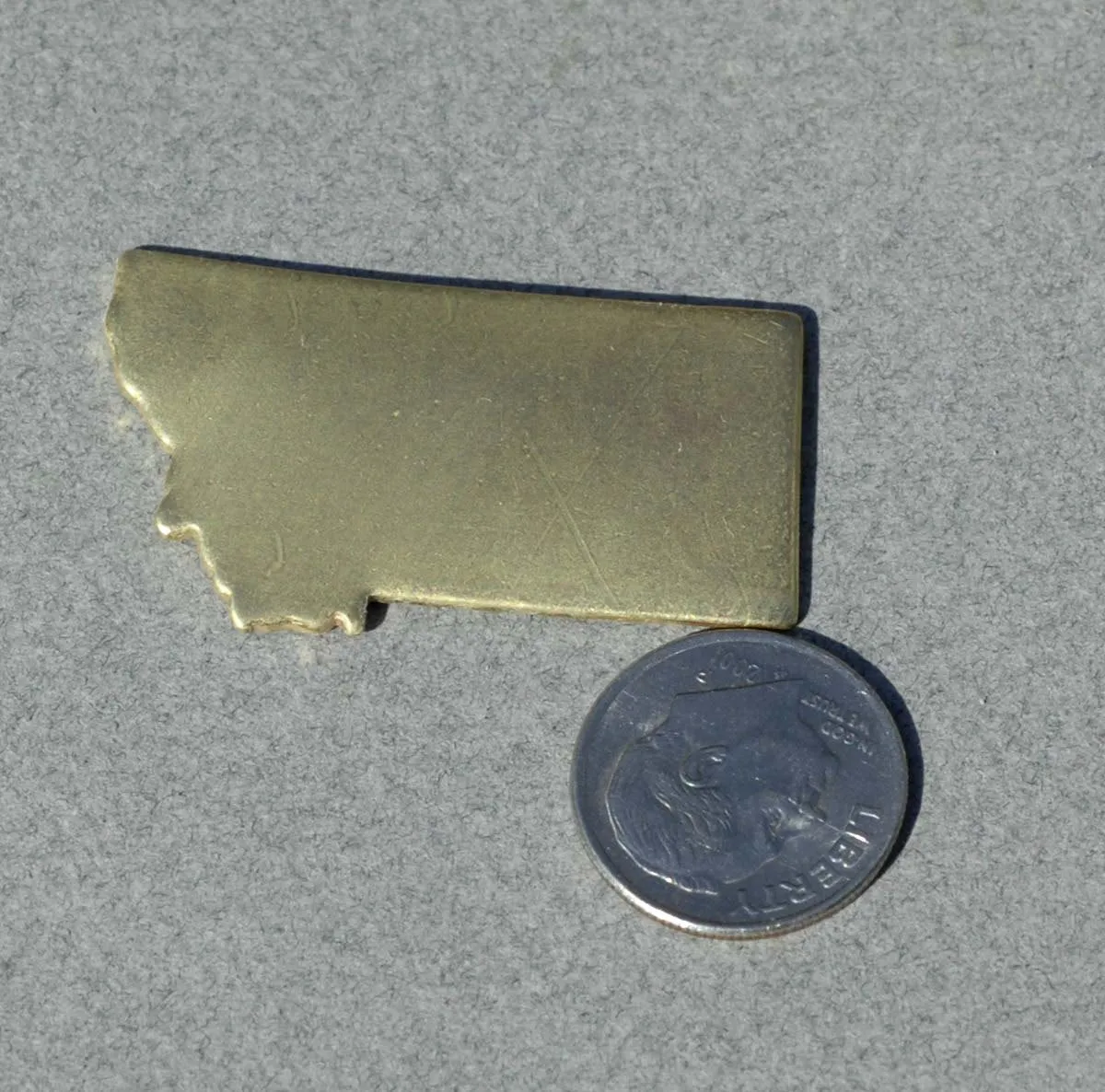 Brass State of Montana Blanks Metalworking Enameling Stamping Texturing Soldering Charms, Jewelry Supplies - 4 Pieces