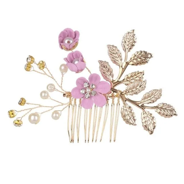 Bridal Lilac Flower 2 PC Hairpin Set, Wedding Velvet Fabric Lavender Hair Pins, Bridesmaid Purple Flower Hairpin Set
