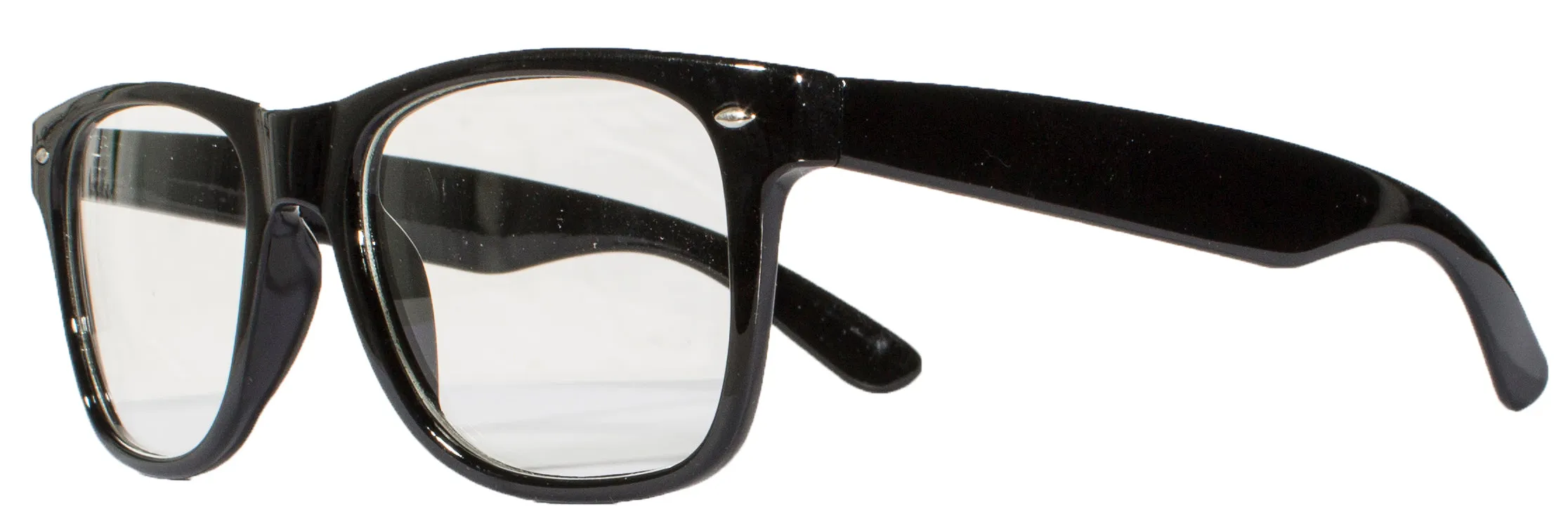 Clear Lens Solid Black Rimmed Nerd Glasses