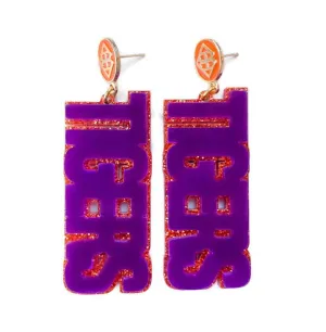 Clemson Tigers Glittery Earrings