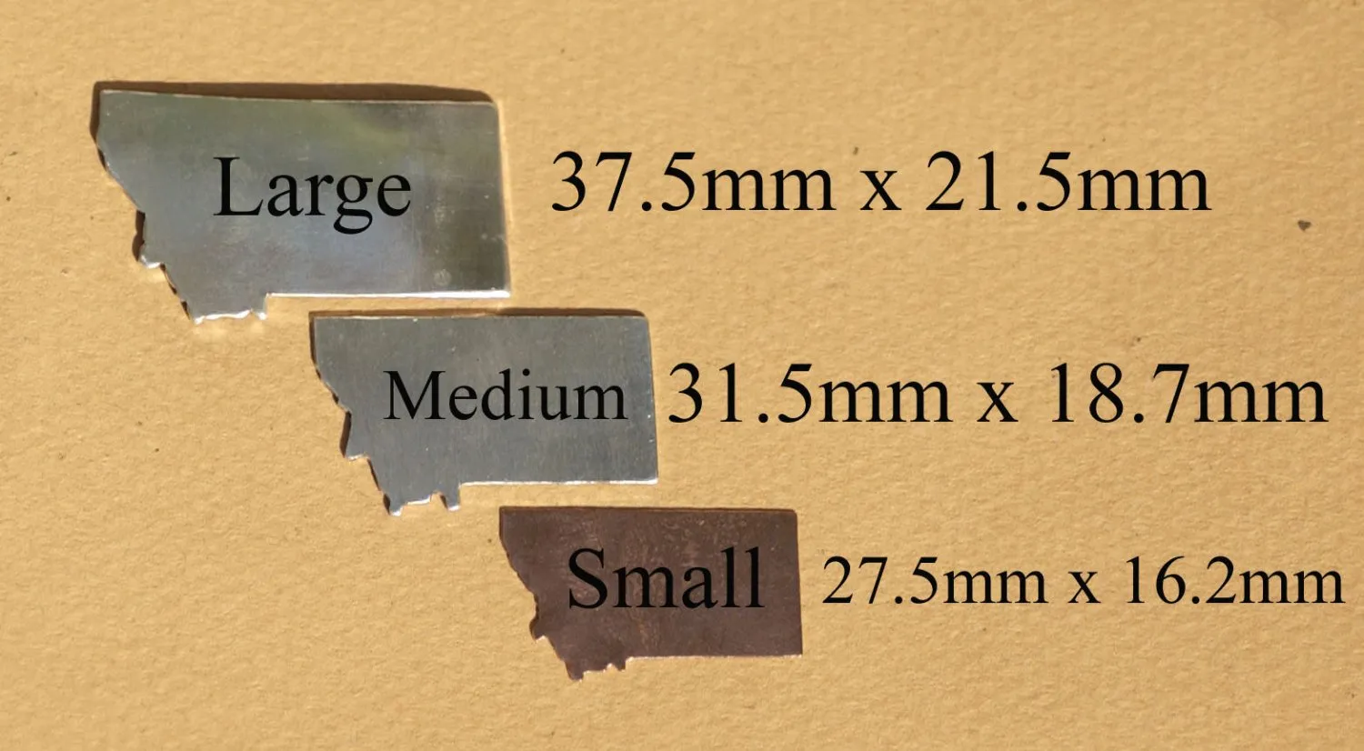 Copper Montana State with Perfect Heart Cute Cutout for Enameling Metalworking Stamping Texturing Soldering, Jewelry Charms