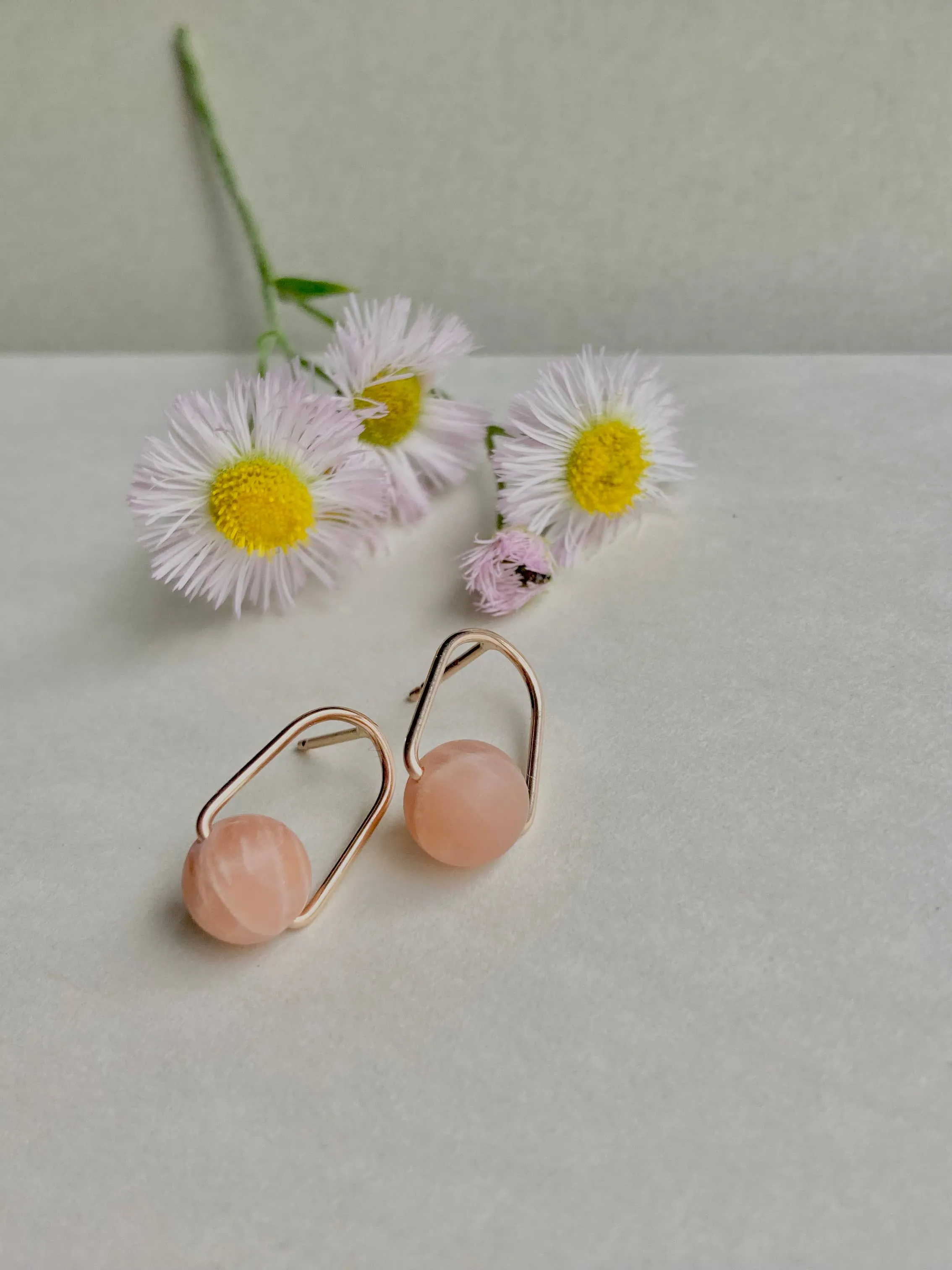 Cove Stud - Gold Filled / Pink Opal