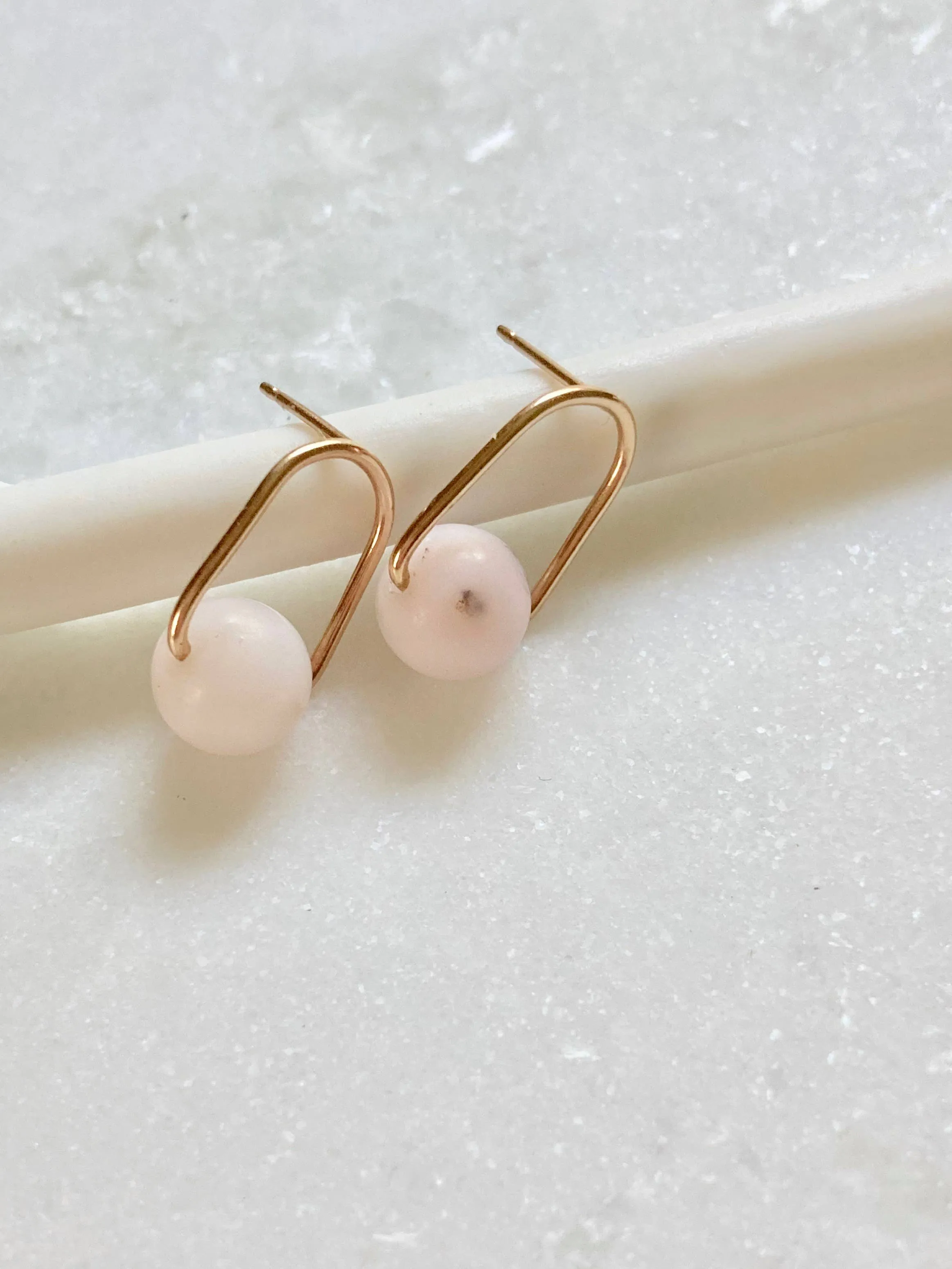 Cove Stud - Gold Filled / Pink Opal