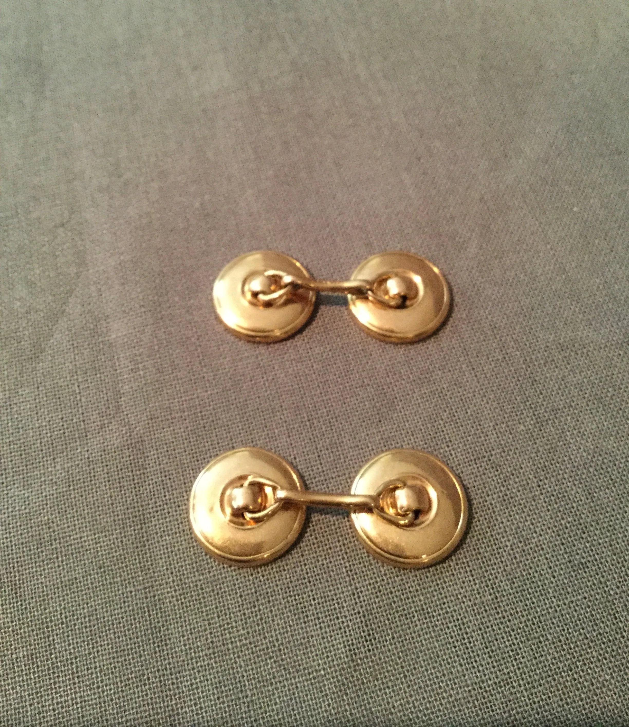 Cuff Links Krementz & Company 14kt Yellow Gold with Mother of Pearl Inset