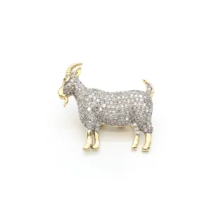 Diamond Goat Pendant (14K)