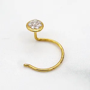 DIAMOND Nose Pin 18KT Yellow Gold IGI Certified 0.03 CT VVS clarity F-G Color
