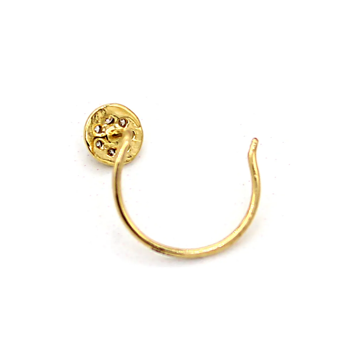 DIAMOND Nose Pin 18KT Yellow Gold IGI Certified 0.03 CT VVS clarity F-G Color