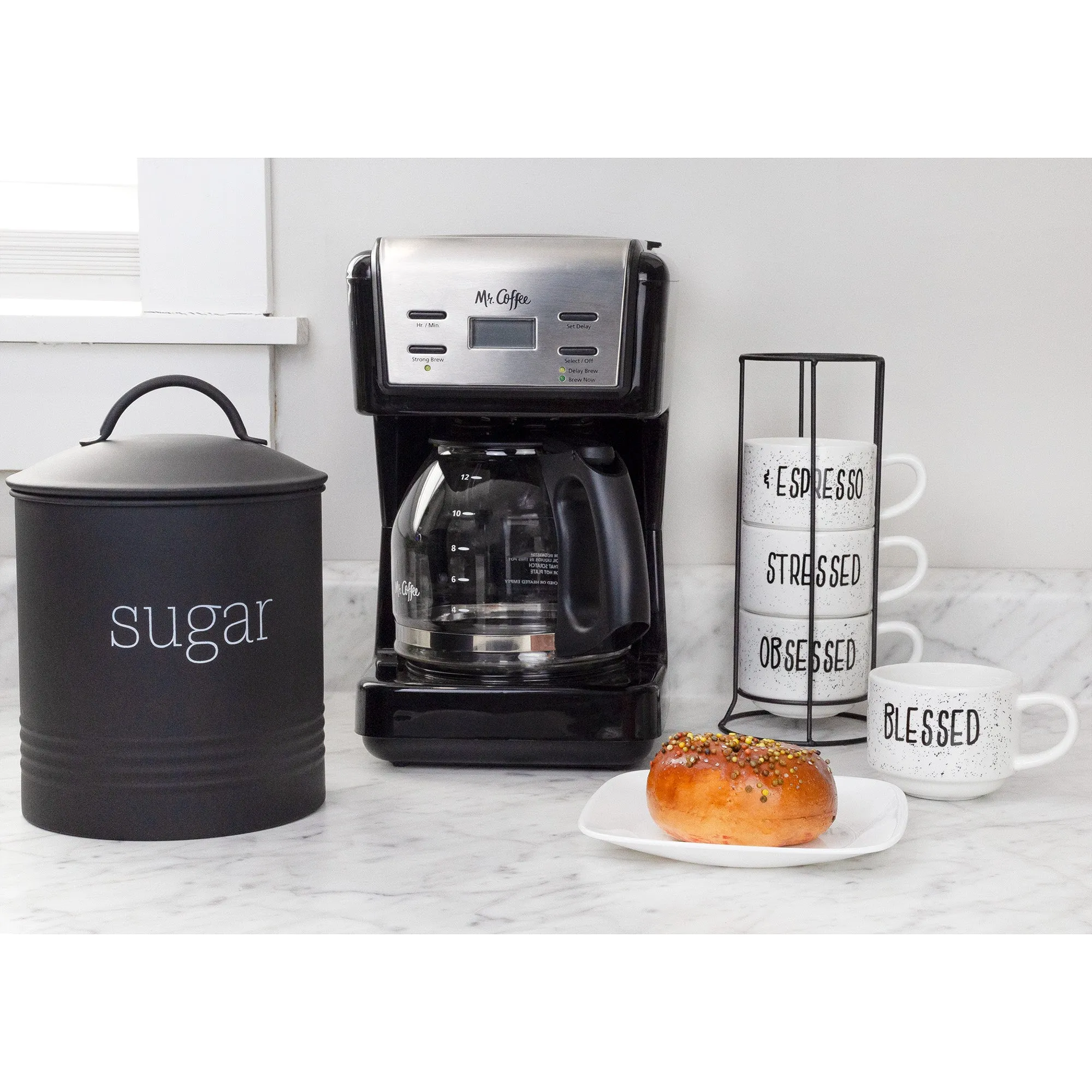 Enamelware Black Sugar Canister (Case of 8)