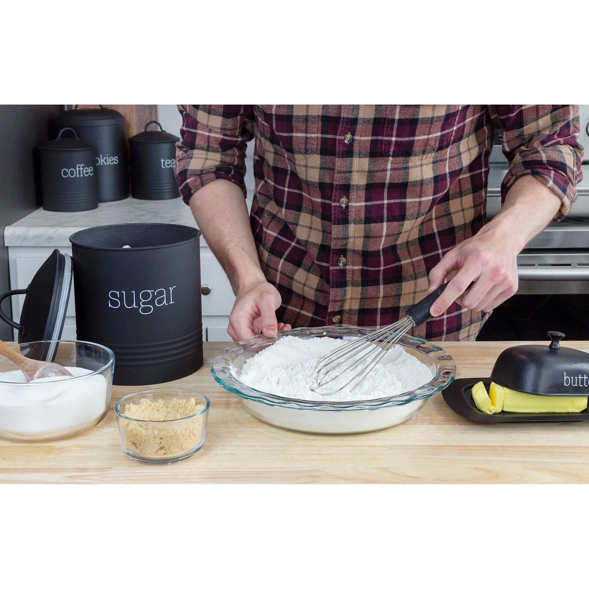 Enamelware Black Sugar Canister (Case of 8)
