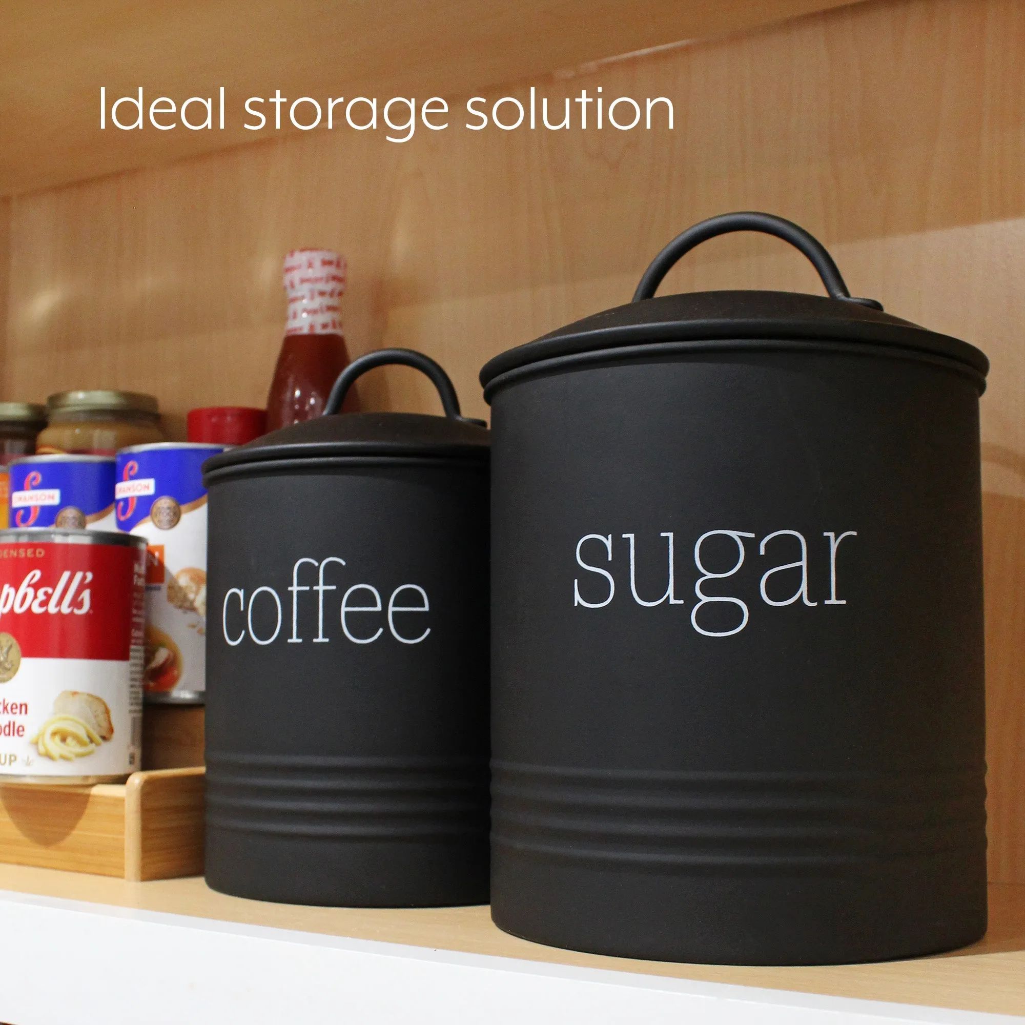 Enamelware Black Sugar Canister (Case of 8)