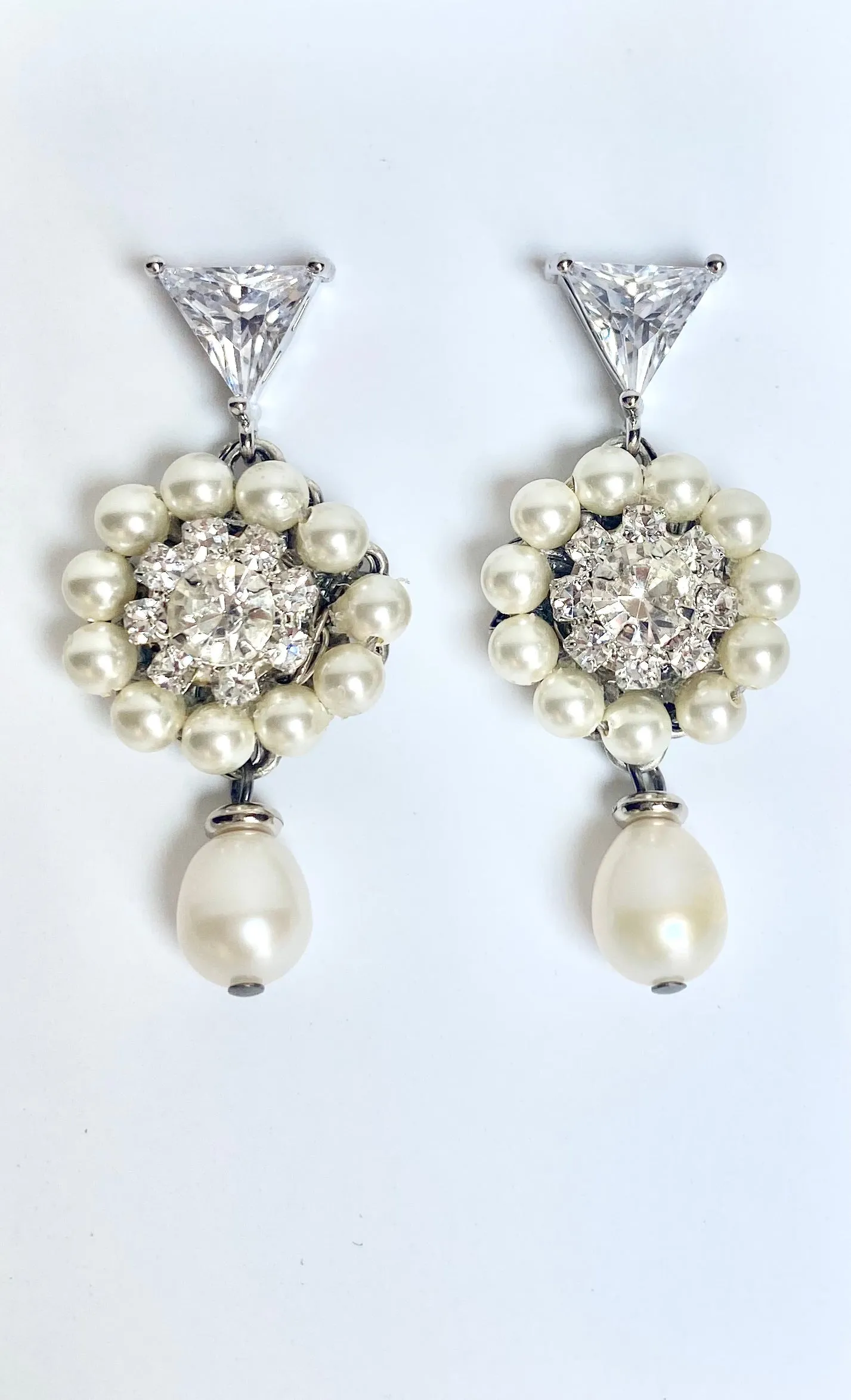 Florita Pearl Drop and Cubic Zirconia Earrings