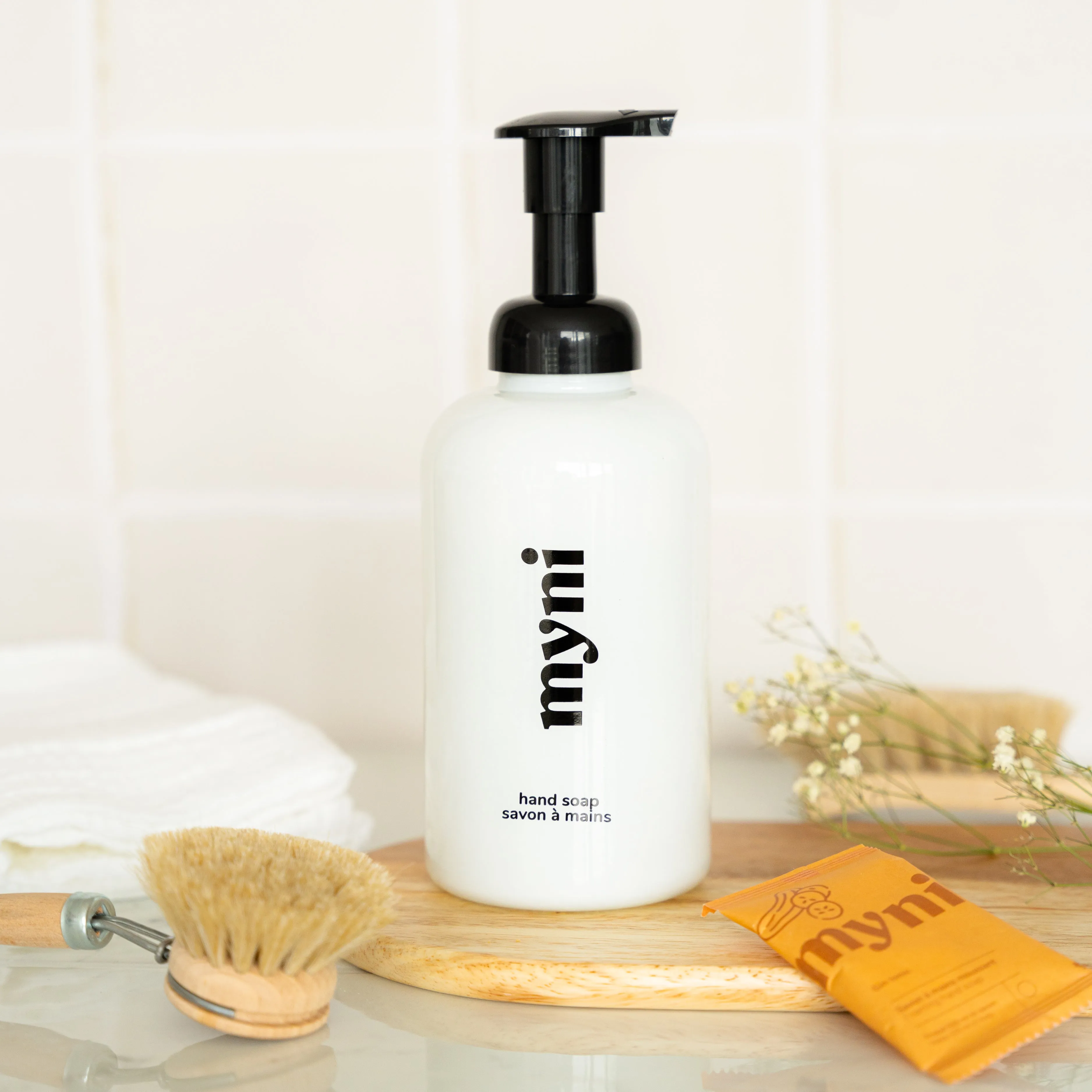 Foaming hand soap glass bottle